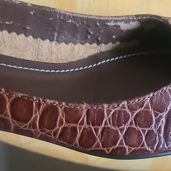 NWOT Ralph Lauren LEATHER/SUEDE Croc Flats 8/9 - Picture 12 of 12